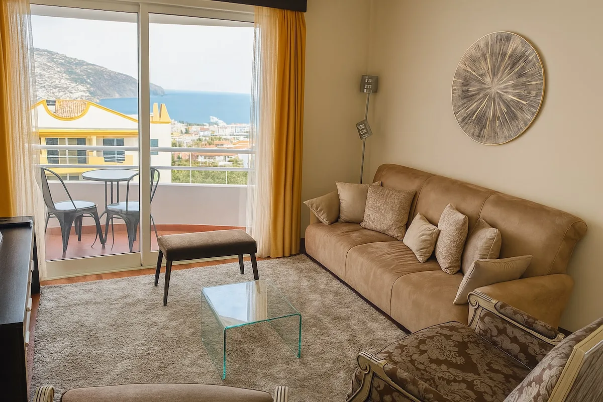 The sofa and the second balcony door