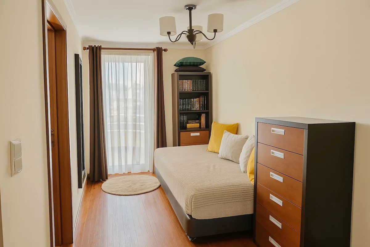 The living room from the hallway