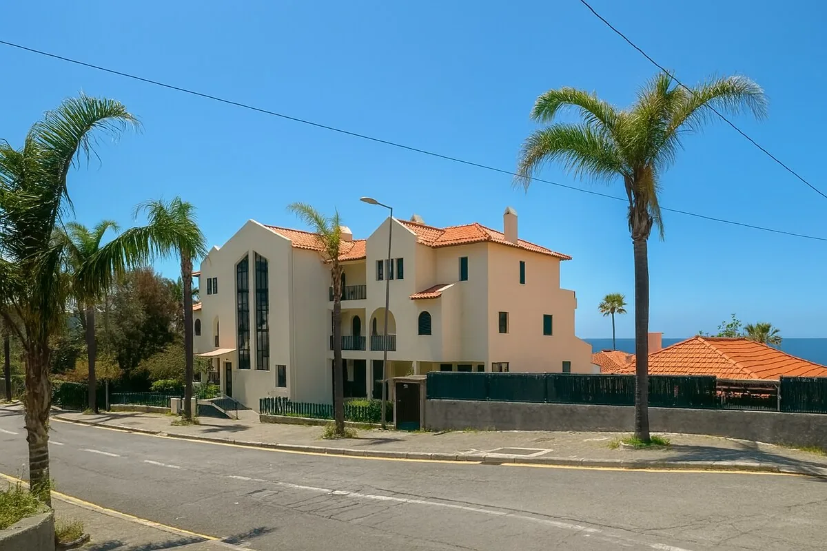 The building, from the road