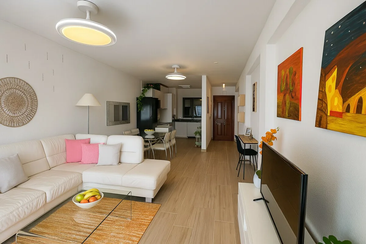 The open-plan living space